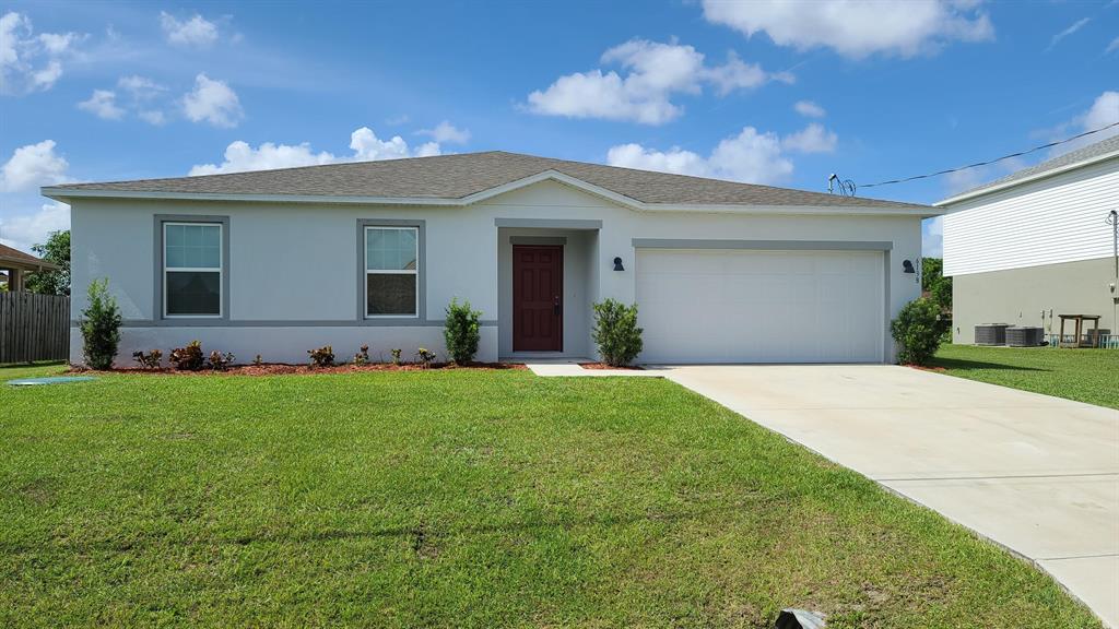 Beatiful 4 bedroom 2 bath, 2 car garage in Torino area of Port Saint Lucie. This home features a split floor plan with over 1,800 sq ft under AC, tile throughout house, granite, SS appliances and a large backyard. built in 2019. Includes lawn service. No Pets. Landlord prefers a credit score of 650+ Need to provide 1st, last and security. 2 month income verification. $295 Cleaning Fee. Information deemed reliable but not guaranteed.