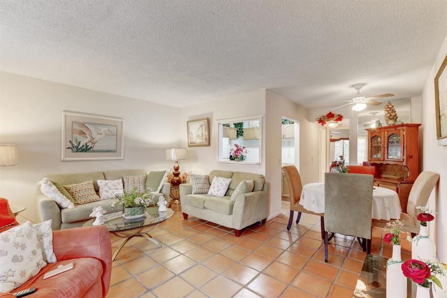 Fully furnished first floor retreat in the HEART of West Palm Beach! Check out this  lovely apartment in Century Village of West Palm Beach. It features a screened in patio with exterior access to secluded and private canal view! This well maintained first floor apartment has Spanish tile throughout and receives great light from the eastern exposure from the front door!
Century Village also features a gated entrance, billiards, clubhouse, courtesy bus, fitness center, a pool, sauna, shuffleboard, tennis, and a whirlpool