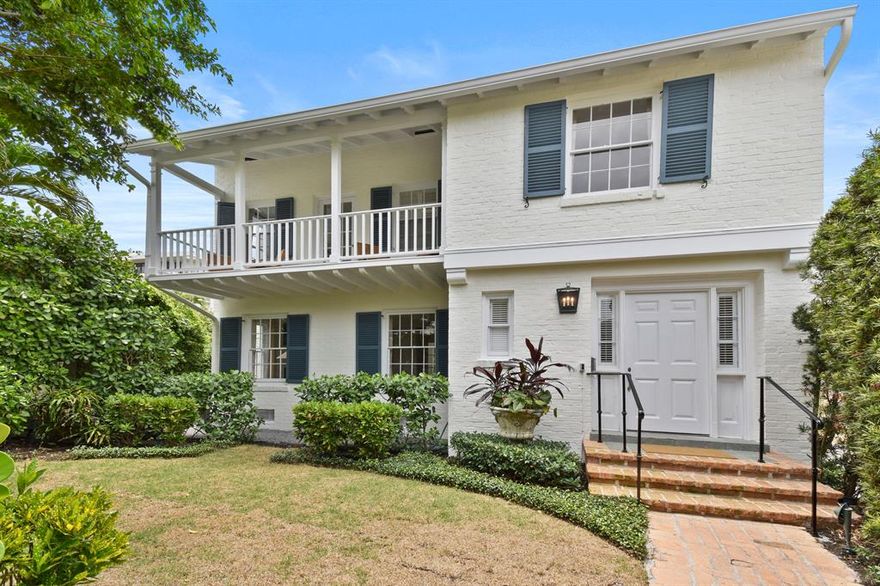 This classical Palm Beach home is situated only one property from the ocean. With the name ''Whirlwind'' it has a 3 bedroom, 3.1 bathroom main house and 1 bedroom, 1 bathroom guest house over the separate garage. The oversized windows offer natural lighting throughout the living spaces. The balconies overlook the 40' pool and lush, private garden. Enjoy all that Palm Beach has to offer from your private tropical oasis located in the heart of town.