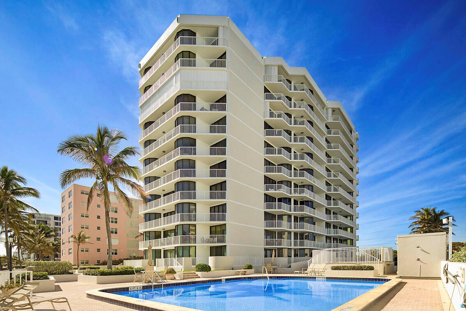 Available now -- this oceanfront gem offers an extraordinary opportunity to live in one of the most breathtaking spots on the beach. From the moment you walk in, you're greeted with sweeping, unobstructed water views from every window. Watch the sun rise over the Atlantic and set over the Intracoastal, all from your private wraparound balconies -- the perfect front-row seat to the seasonal boat parade and year-round coastal beauty. Inside, you'll find a bright, open floor plan with large rooms, abundant closet space, and plenty of natural light pouring in. The kitchen and bathrooms have been tastefully updated, blending modern finishes with coastal charm. Brand new impact windows and doors offer both peace of mind and quiet luxury. Located in a boutique oceanfront building with an exclusiv