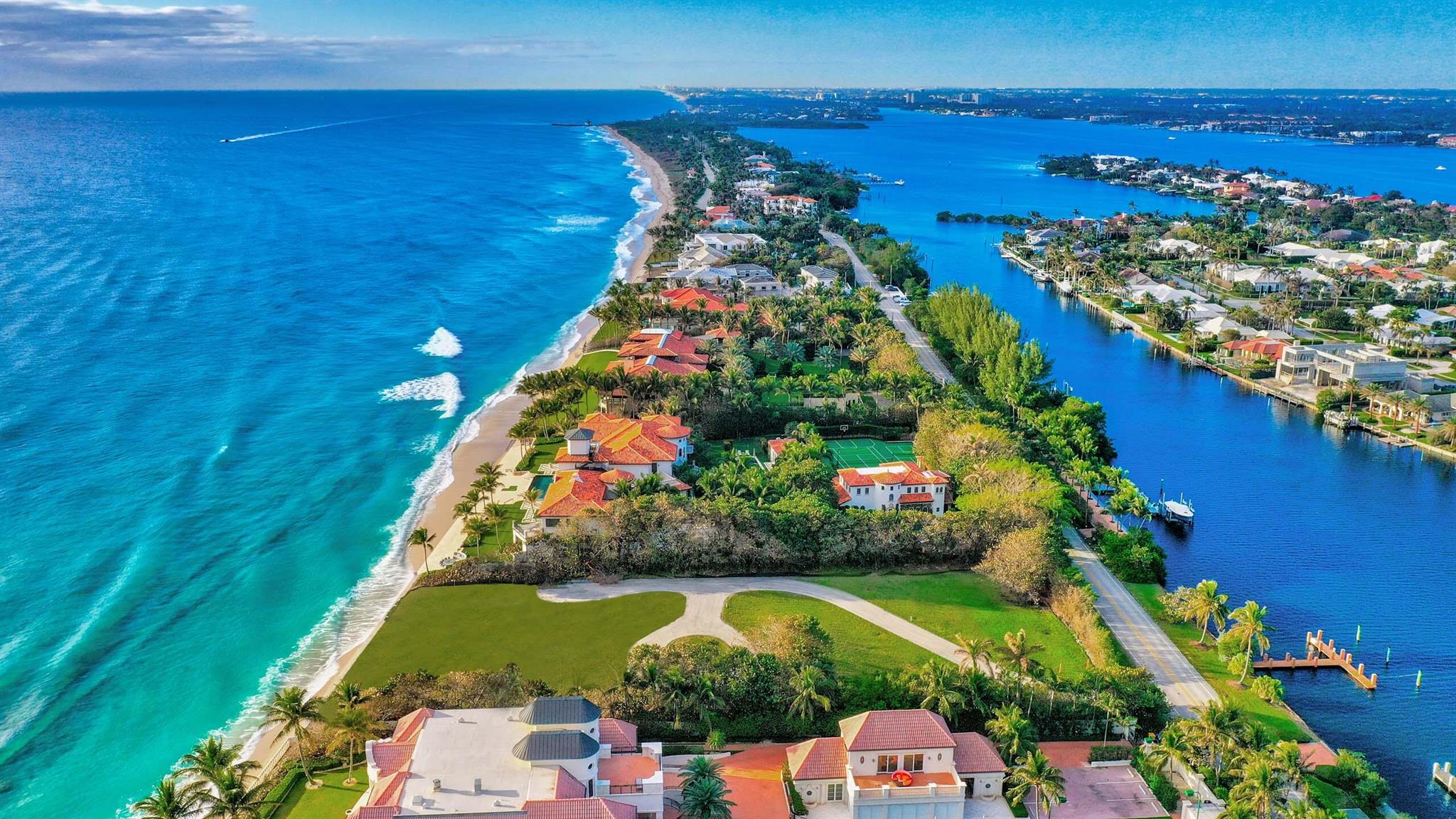 Boasting over 1.4 acres, this Manalapan estate parcel offers 158 feet of direct oceanfrontage and over 200 feet of direct Intracoastal water frontage. The property conveys with plans by Palm Beach architect, Gregory Bonner of B1 Architect. The plans include a state-of-the-art modern compound designed to showcase the stunning ocean views. Residents and guests alike will enjoy a pleasant drive along A1A to the shops and restaurants in Palm Beach and Delray Beach. Boaters will appreciate the private dock and easy ocean access via nearby inlet. Take advantage of the plans that have been created or design your own oceanfront masterpiece. This property represents a unique ocean-to-Intracoastal opportunity for experiencing South Florida Luxury Living at its best.