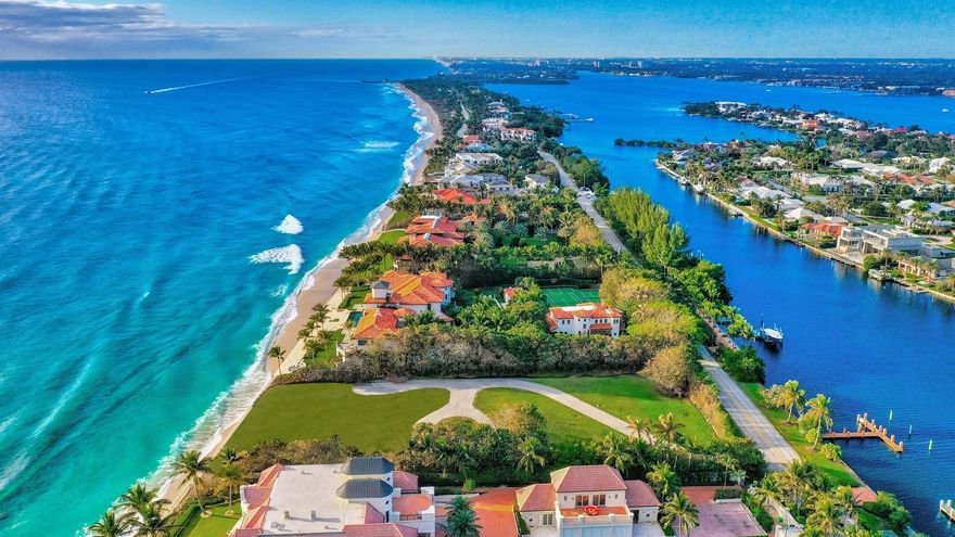 Boasting over 1.4 acres, this Manalapan estate parcel offers 158 feet of direct oceanfrontage and over 200 feet of direct Intracoastal water frontage. The property conveys with plans by Palm Beach architect, Gregory Bonner of B1 Architect. The plans include a state-of-the-art modern compound designed to showcase the stunning ocean views. Residents and guests alike will enjoy a pleasant drive along A1A to the shops and restaurants in Palm Beach and Delray Beach. Boaters will appreciate the private dock and easy ocean access via nearby inlet. Take advantage of the plans that have been created or design your own oceanfront masterpiece. This property represents a unique ocean-to-Intracoastal opportunity for experiencing South Florida Luxury Living at its best.