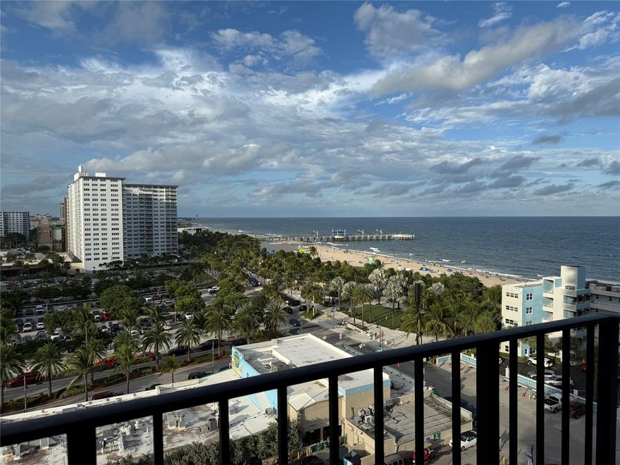 Incredible views as you enter this gorgeous north facing oceanfront 2 bedroom 2 bath condo. Completely updated and rented furnished with contemporary furnishings. Open kitchen with expansive island, sitting area, extended balcony with 2 sliding doors. Split bedroom floor plan, cable and internet included with rent. Building is undergoing concrete renovation, balcony may be closed off during lease term. Oceanfront recreation center with 2 pools 2 gyms, bar, bbq grills and picnic tables on the beach and so much more. Walk to shopping, dining, fishing pier and all that Pompano Beach has to offer. Annual rental only.