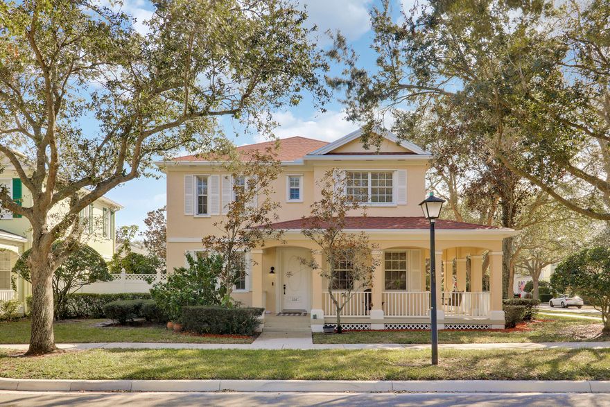 BRAND NEW ROOF December 2025. Come see this spacious 4 bedroom plus den/office, 3 bathroom home situated on a corner lot across from the park and playground area in the lovely community of Cambridge at Abacoa with plenty of room for a swimming pool. The sellers are offering $40,000 flooring allowance , a $5,000 painting allowance and a $5,000 allowance for concrete removal and landscaping!!! Features & upgrades include top of the line Lennox Central heating and air conditioning unit (2023), hot water heater (2023), washer and dryer (2023), new dishwasher (2026), granite kitchen countertops, stainless steel appliances, wood floors throughout both upper and lower levels, a spacious second floor primary bedroom with .. 2 walk in closets, en suite with dual sinks, separate tub and separate shower. The Hoa fee includes lawn and landscape maintenance to the home (not replacement), irrigation, cable & internet, common area pool, playground, clubhouse rentals available, exterior painting of the homes which will be starting in the next few months per the HOA.