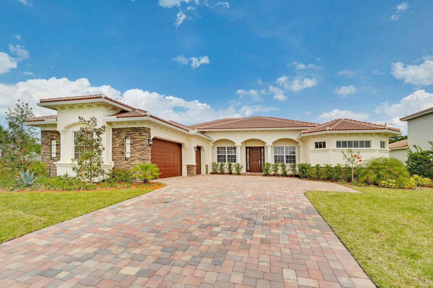 Beautiful CBS ALL IMPACT WINDOWS Single Story 4 Bedroom + Office/Den, 3 Full Bathroom, 3 Car Garage POOL House. Nestled in Jupiter, In The Gated Community Of ''Rialto''. This Gorgeous Home Offers A Wonderful Split Bedroom Floor Plan; Which Includes A Spacious Master Bedroom With His & Hers Walk In Closets and A Large Ensuite Bathroom With Dual Vanities. The 3 Bedrooms Are All Very Spacious and Include Walk in Closets. The Kitchen is Equipped with SS Appliances, 42'' Raised Saspodilla Wood Cabinetry, Granite Countertops. This Great Design Offers An Open Kitchen With a Large Great Room & A 4th Bedroom
