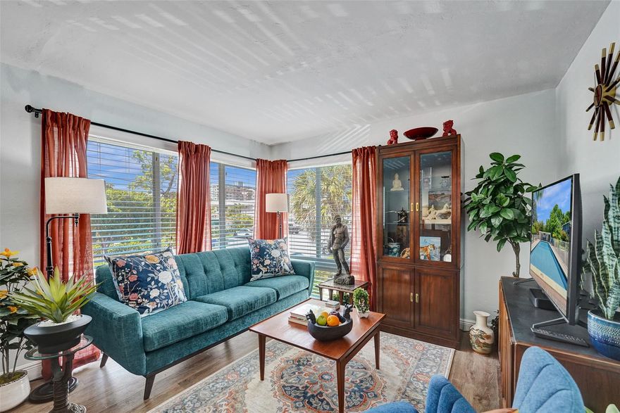 Welcome to this fully renovated gem located in one of Fort Lauderdale’s most sought-after 55+ communities. Investment opportunity- able to rent immediately. This charming 1-bedroom, 1-bathroom unit features stylish mid-century modern design, hurricane-impact windows, central air conditioning, and bright, open living spaces. Enjoy serene lake views and relaxing days by the pool. Just minutes from downtown, top-rated restaurants, shopping, and the airport — you're truly in the heart of everything Fort Lauderdale has to offer. Don’t miss your chance to live in this peaceful, well-maintained community with unbeatable access to the city's best! Roof is from January 2025