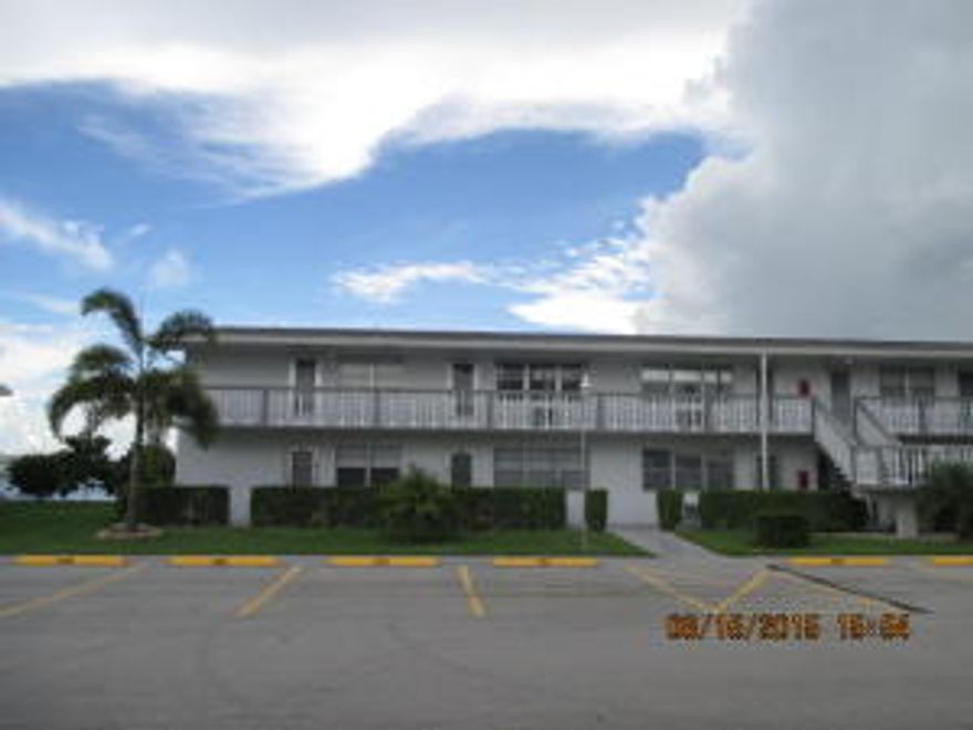 1 bed 2nd floor unit in Century Village.  Screened patio.  Lots of amenities in this +55 community.