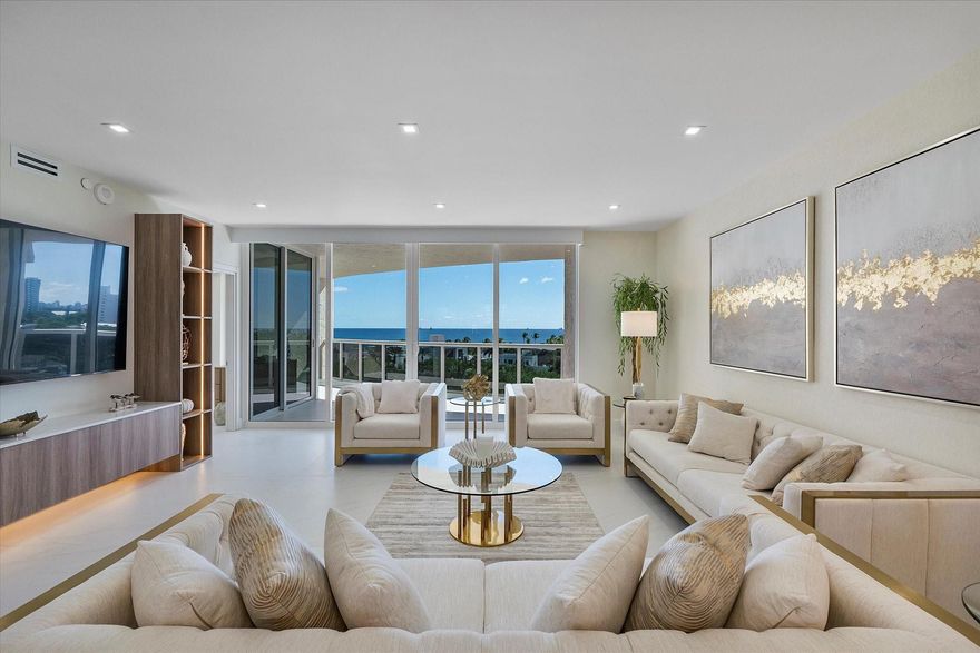 BRAND NEW OCEANFRONT L'HERMITAGE SOUTHEAST FULLY FURNISHED - 3 Bedroom / 3.5 Bath. Fully renovated w/3 Full Suites Plus Powder Room. Open Design. New Kitchen, Flooring, Windows, Doors, Baths, Lighting, Ceiling, Electric, Plumbing, Appliances, Closets. ItalKraft cabinetry throughout. Unit has 2 spacious balconies. Unobstructed resort-like views with Ocean/Coastline. Can view sunrises and sunsets. EASY TO SEE. L'Hermitage is over 10 acres of Oceanfront/Beachfront property w/tennis, fitness, fenced complex, saunas, steam rooms, massage rooms, attended beach, pool deck with spas and full-service restaurant including full bar. BBQ grilling area beach level. Amazing walkability & pet friendly. Minutes to Las Olas. Strong reserves, Pets OK, Recent structural and integrity studies available.