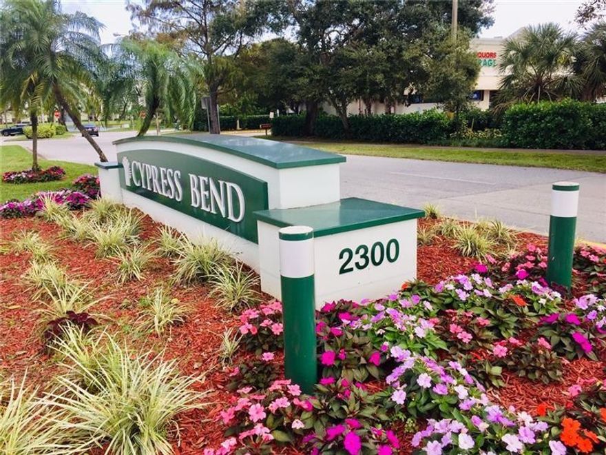 Cypress Bend is known as the hidden jewel. It is close to everything and convenient to restaurants, shopping, casino, I95, FL Turnpike and beaches are less than 5 miles east. It is serene life in a park setting and a bird santuary. Split bedroom plan with a bonus room/enclosed porch with a murphy bed, perfect for guest overflow! Top rated hurricane impact windows.  End unit with a canal and nature view. All ages, pet friendly up to 40 pounds. Lots of custom built ins. This home is a great canvas to creating your own style. It is simply just waiting for anyone who wants to hide away amongst beautiful trees and landscaping with easy access to the surrounding exciting Florida lifestyle of Pompano Beach! 15% down and 670 credit score per the association. No renting for 2 years. A happy place!!