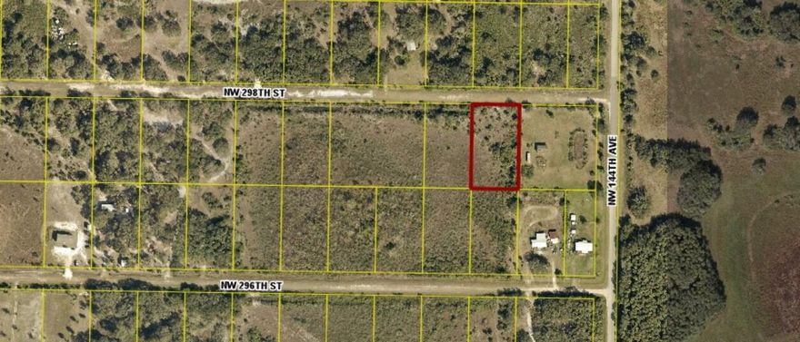 Vacant land 1.25 acres in The Viking Estates, Okeechobee, Florida. Trees are oaks, scrub oaks, palmettos and sabal palms. This property is located 3.64 miles down the PAVED ROAD NW 144th Ave, and is the second lot on the south side of 298th Street, a dirt road. EASY TO ACCESS VIA PAVED ROADS.  no utilities are on the property, septic needed, no sewer available.