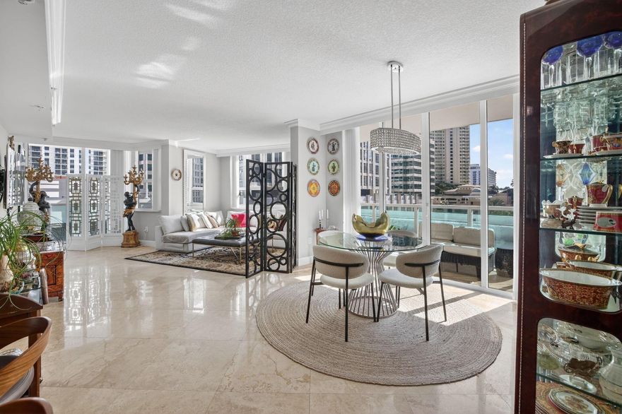 Welcome to downtown Fort Lauderdale  This boutique condo offers an open-concept layout with a lot of windows that fill the space with natural light. The kitchen has stainless steel appliances, lot of cabinets & counter space it flows seamlessly into the living & dining areas, making it ideal for both everyday living & entertaining. This 2 bedroom & 2 bathroom residence comes with in-unit laundry, an oversized A/C Storage unit and secure parking garage space. The primary suite provides a comfortable retreat with ample closet space, jacuzzi style soaking tub & modern double sink vanity.  Enjoy two balconies with east and south facing views, ideal  for outdoor living. The communitie offers resort style amenities including infinity pool, club room, fitness center, dog park & movie theater.