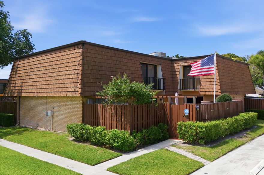 Enjoy this spacious 3 bedroom, 3 full bathroom townhome w/ Low HOA dues that include coverage of Roof, exterior Building maintenance, building Insurance and Common areas. Pets are welcome! One bedroom & one bathroom on first floor; newer LG washer & dryer on second floor. Featuring: updated kitchen, storm shutters, gutters, private courtyard/patio with lush landscaping, plenty of storage/sheds, two designated parking spaces near unit, Ring Doorbell, Nest Thermostat plus large screen TV in family room stays. This home has been well maintained...Centrally located near shopping, medical, highways and parks. Set up your showing today!