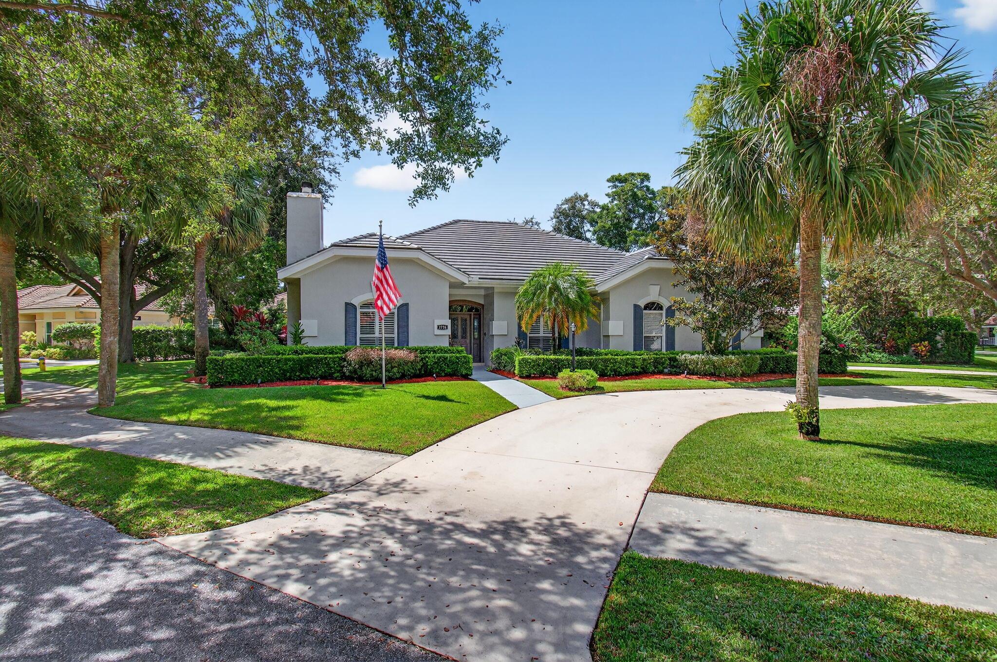 Nestled in the highly coveted, lush tree- lined boutique community of Andover, this meticulously renovated 2520+ sq ft (3BR plus den) residence offers a perfect blend of Florida lifestyle charm with a classic neigborhood vibe. Oversized corner lot with a grand circular drive! Neutral palette for timeless appeal! Split bedroom plan for optimal privacy.! Gourmet kitchen with porcelain countertops, custom cabinetry, and stainless steel appliances open to a spacious family living area and pool view! Elegant grand primary suite with separate shower and spa -like tub, dual sinks! Spacious outdoor, private oasis with SALT WATER POOL - southwest exposure!NEW ROOF , NEW HURRICANE IMPACT WINDOWS. Minutes from vibrant shops, spectacular restaurants and glorious sandy beaches! A must see!