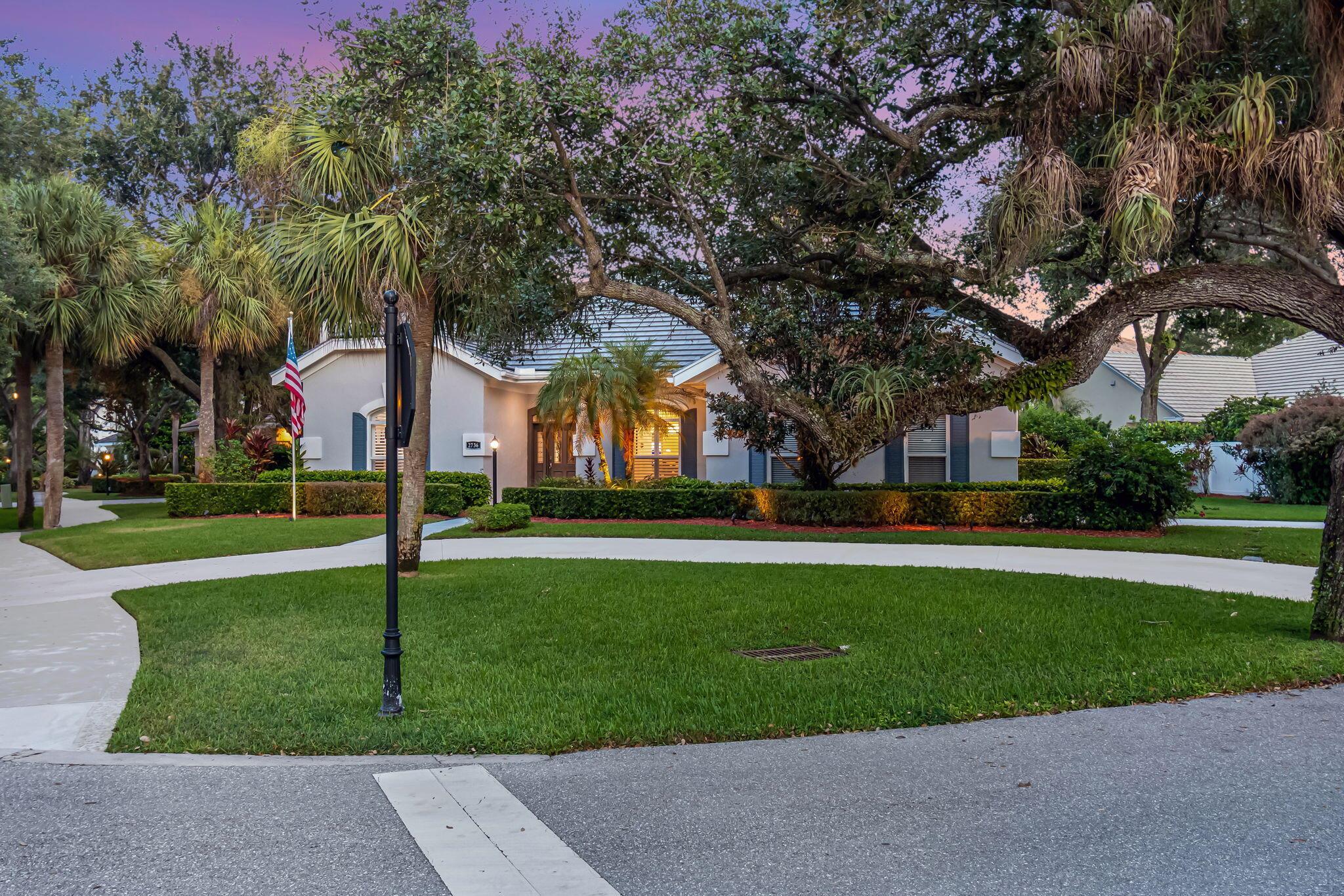 Nestled in the highly coveted, lush tree- lined boutique community of Andover, this meticulously renovated 2520+ sq ft (3BR plus den) residence offers a perfect blend of Florida lifestyle charm with a classic neigborhood vibe. Oversized corner lot with a grand circular drive! Neutral palette for timeless appeal! Split bedroom plan for optimal privacy.! Gourmet kitchen with porcelain countertops, custom cabinetry, and stainless steel appliances open to a spacious family living area and pool view! Elegant grand primary suite with separate shower and spa -like tub, dual sinks! Spacious outdoor, private oasis with SALT WATER POOL - southwest exposure!NEW ROOF , NEW HURRICANE IMPACT WINDOWS. Minutes from vibrant shops, spectacular restaurants and glorious sandy beaches! A must see!
