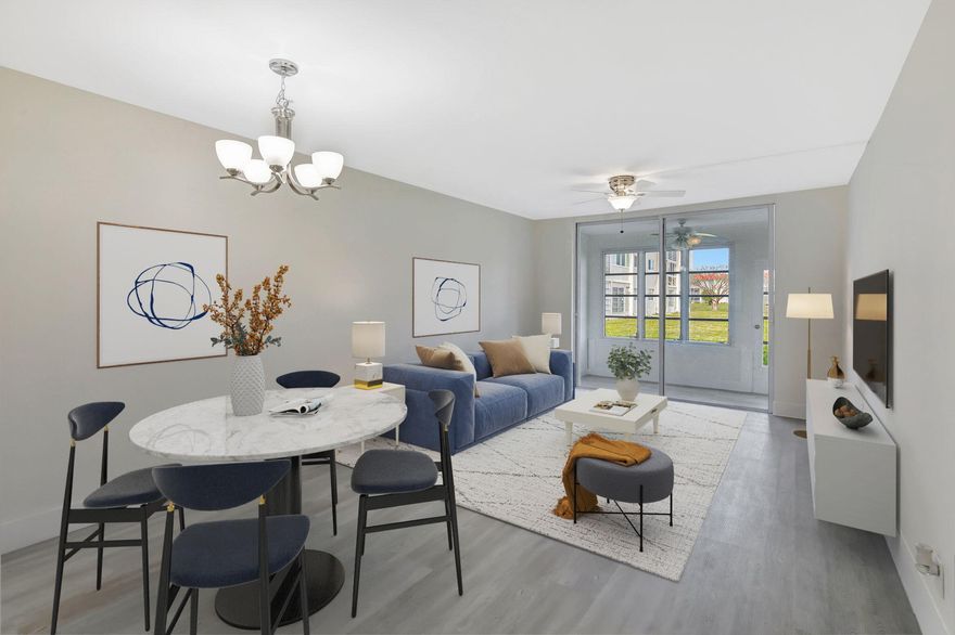 Don't miss the chance to own this ground-floor, lakefront light and bright 55+ condo! This renovated 1-bedroom, 1-bath unit is move-in ready for you: a white updated kitchen, modern bathroom with shower, luxury vinyl flooring, 2024 hot water heater, and updated electrical panel. A sunny Florida room makes this unit shine, and the impressive closet space and prime parking spot add to its perks. Public transportation & shopping are within walking distance of this no-rental building, and the beach is only a half hour away. A perfect opportunity to enjoy the Florida lifestyle today! (3 photos virtually staged) Seller financing available.