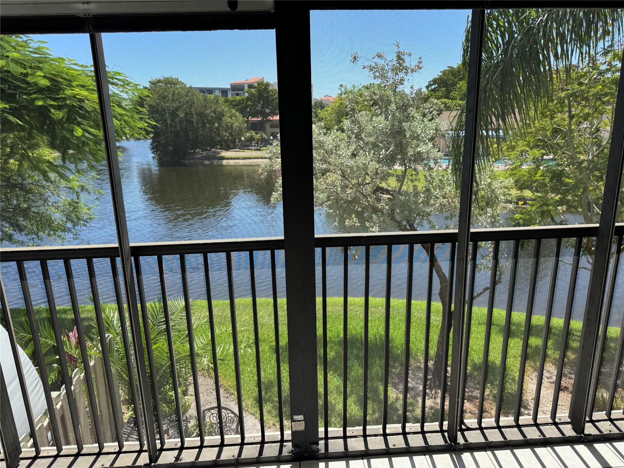 LARGE 3 BEDROOM INTERIOR CORNER CONDO WITH GORGEOUS LAKE VIEW FROM EVERY ROOM! UPDATED AND OPEN KITCHEN WITH GRANITE COUNTERTOPS! BIG SCREENED BALCONY OVERLOOKING WIDE LAKE. STORM SHUTTERS. INSIDE UTILITY ROOM WITH FULL SIZE WASHER/DRYER. EXTRA STORAGE ROOM JUST STEPS AWAY. GREAT LOCATION CLOSE TO "THE POMP" WITH CASINO AND TOP GOLF. SHOPS AND RESTAURANTS CLOSE BY! MAY HAVE A SMALL PET WITH PET DEPOSIT.