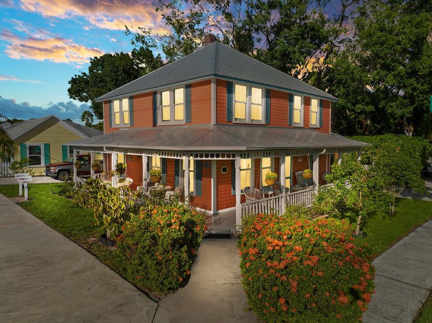 Welcome to The Coral House, a rare opportunity to own a charming historic home built in 1910, located in the heart of Edgartown, Fort Pierce. Situated on 1&1/2 spacious lots, this fully furnished 2 story home offers a unique opportunity for living and Airbnb hosting. With 3 bedrooms, 2 baths, and a generous 1,880 SF of living space, The Coral House is a piece of history with modern comforts. The Coral House is not just a historic gem but also a rare opportunity to own a turnkey Airbnb business w guaranteed rental income .Everything you need to continue hosting guests is included, making it a hassle-free investment. Don't miss the chance to own a piece of history in the beautiful Edgartown neighborhood This historic downtown Fort Pierce home is a two story charmer w/2 bedrooms and 1 bath on the second floor and 1 huge bedroom & 1 bath downstairs. Each floor has its own electric meter.Bottom floor unit contain a kitchen & washer/dryer.Top floor unit comes with a kitchen, 2 bedroom,1 bath and a living room which could be a possible 3 rd bedroom..This is truly a unique piece of property, steps away from the Ft. Pierce Marina, Farmers Market, Sunrise Theatre, numerous restaurants, Sailfish Brewery & so much more.