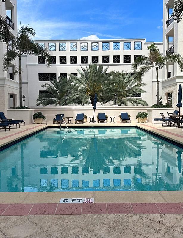 d doors. Great location, walk to Mizner and Royal Palm. Pet friendly bldg. can rent 4x per year. 3-month min. short distance to beach. Boca Grand has resort style amenities featuring beautiful pool with hot tub, a business center, fitness center, club room, valet parking and manager on site. This unit comes with one garage parking space. Also available for Sale at $385,000