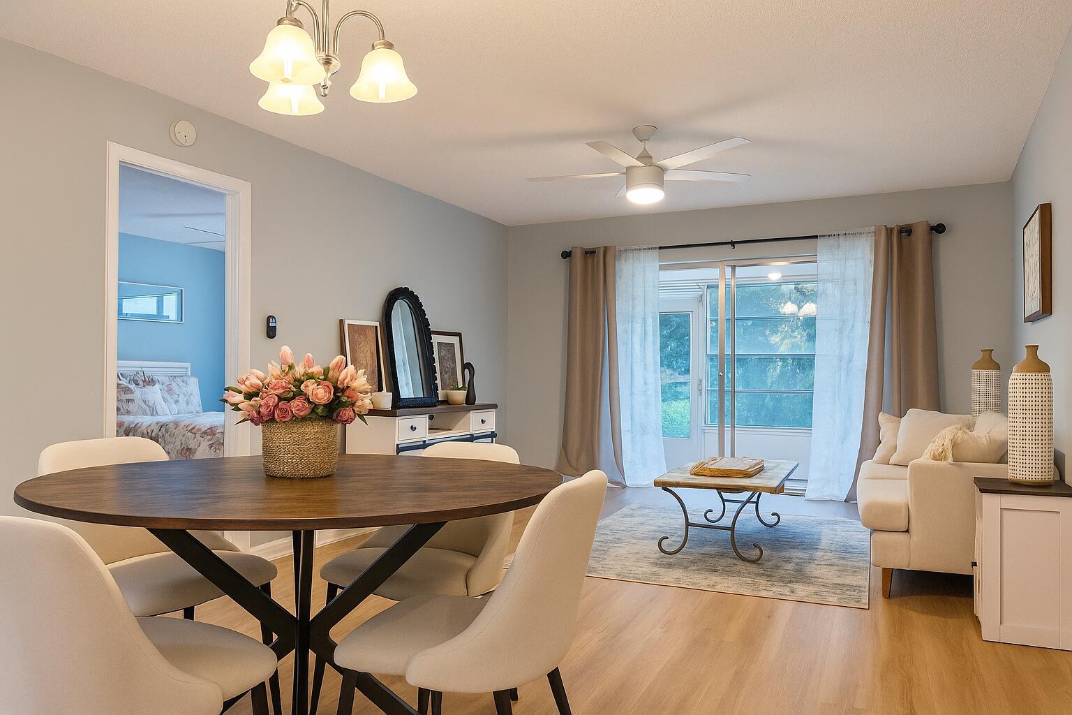 Welcome to this fully updated first-floor 1BR/2BA condo, perfectly situated in one of the best locations in Golden Lakes. Enjoy a tranquil water view from every room. This private corner unit has no homes across from it - just relax on your private patio and watch the birds.This move-in ready condo features a spacious bedroom with a large walk-in closet, an expanded brand-new kitchen with soft-close cabinets, new appliances, new washer & dryer. The home is enhanced with new luxury waterproof vinyl flooring throughout, recessed lighting, and new fans in every room. Both bathrooms have been tastefully renovated. Can be sold furnished or unfurnished. Comes with an extra storage room just walking distance. Additional updates include A/C (2018) and a new water heater.