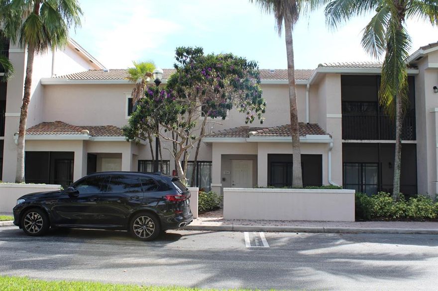 COME SEE THE LARGEST FLOOR PLAN TOWNHOME IN SAN MATERA. 3 BEDROOMS AND 3 FULL BATHS WITH GARAGE.  FRESHLY PAINTED AND ALL WOOD FLOORS THROUGHOUT. THE FIRST FLOOR CONSISTS OF THE MAIN LIVING AREA, UPDATED KITCHEN, LAUNDRY AND GARAGE, AS WELL AS ONE BEDROOM WITH WALK IN CLOSET AND A FULL BATH IN HALLWAY. IN ADDITION IS A SCREENED PATIO. CONTINUING TO THE SECOND FLOOR ARE TWO LARGE MASTER BEDROOMS EACH WITH WALK IN CLOSETS AND ENSUITE BATHS. ONE HAS A PRIVATE OFFICE. UNIT IS JUST A FEW STEPS FROM THE POOL, GYM, SAUNA, TENNIS COURTS AND CLUBHOUSE. WATER INCLUDED. NO SMOKING. PROPERTY IS AVAILABLE AFTER 11/03. SAN MATERA IS A GATED COMMUNITY. GREAT LOCATION. CLOSE TO DOWNTOWN GARDENS, BEAUTIFUL BEACHES, WORLD CLASS RESTAURANTS, I-95, AND PALM BEACH AIRPOR