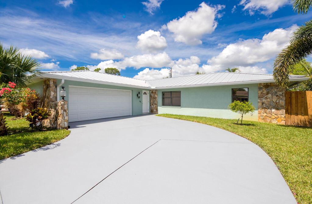 If you are looking for a TURN KEY HOME, but new construction is too boring; this is your house. Here is what you are getting: CBS Construction, 2019 Seamless Metal Roof, gutters, water heater-2022, Wood Privacy Fence-2019, New Paint Inside, New Front Door, New Vinyl floors in Bedrooms, XLarge Laundry Room, SS appliances, granite counters, Beautiful yellow pine ceilings in your extra large screened patio with new insulation, double back patio entry from house, Split Bedrooms, Large Corner Lot with Fruit Trees (Banana,sugar cane,mango,red naval orange,olive,date palm, 4 zone well sprinkler, side facing garage for privacy, upgraded electrical receptacles, upgraded 2nd bathroom. above ground pool & Pump optional, room for pool, Not Far to Beaches, Riverwalk, Botanical Gardens & Entertainment