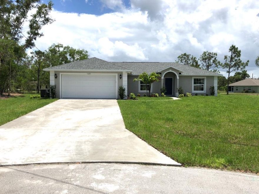 New construction. New appliances. Oversized lot. Quiet cul-de-sac location. One of the nicest lots in the Torino area of Port St Lucie. Beautifully large back yard with a wide open Southwest views great for enjoying the afternoon sun and sunsets. Plenty of room for a dream pool, gardens, and the kids and pets. Brand new construction performed by local contractor developer. Home comes with a 10 year structural warranty. Lots of attention to detail is found throughout the home. From the flat screen TV ready power and cable outlets, epoxy coated garage floor, screened porch, exterior flood lights, ceiling fan/light fixtures in every room, tile showers, solid wood cabinetry with soft close doors, brand new stainless kitchen appliances to the granite tops and accents in every room.