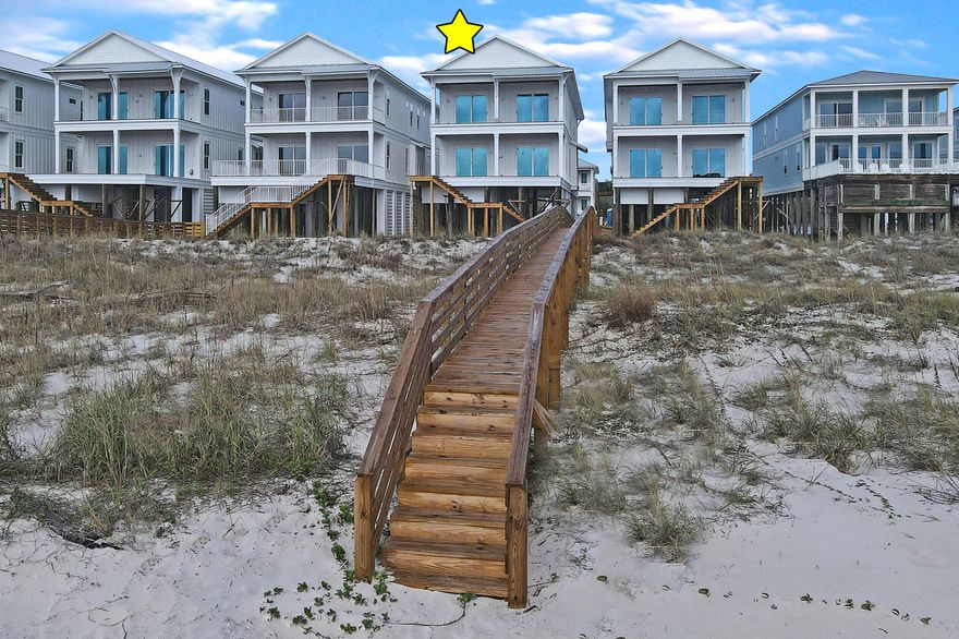 PRICED TO SELL. Location, Location, Location-Prestigious Ocean Edge Community Gulf Front, Orange Beach, AL. Investor's Dream $350,000+/ Projected Annual Short Term Rental Income! Solid Cash on Cash Return! Brand New Construction-Gold Fortified! Luxury Beachfront Home w/magnificent OCEANFRONT views, CAN SLEEP UP TO 24! Short 5-minute walk to grocery stores, restaurants, ice cream, hotels, etc. 8 Bed/ 8.5 Bath (1 room is Bunkroom w/multiple Beds) 2nd Living Area Upstairs is perfect for the kids to hang out. Parking for 10 cars (5 Covered) + EV Charge Station! Private heated/cooled gunite swimming pool located on deck w/spectacular view of ocean! Chef's Kitchen w/custom cabinetry & quartz countertops & hardwood floors throughout!! OFFER CONTINGENT UPON SELLER CLOSING W/BUILDER, SIMULTANEOUSLY