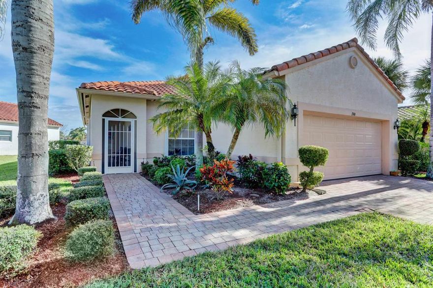 Beautiful home located in the premiere 55 and better Cascades community, is situated on an oversized lake lot. Newly renovated kitchen features quartz counters, white wood cabinets and new SS appliances. Wood flooring and tile through entire home. Spacious formal living area and family area off of kitchen. Owner's suite has finished large walk in closet. Both baths have new wood cabinets and lighting .Owner's bath has tub and frameless walk in shower. Plantation shutters throughout home. Enjoy the screened lanai overlooking lake. Accordion shutters on exterior. New water heater. Cascades is a gated community with many amenities such as 9 hole golf course, beautiful newly renovated clubhouse, pool, tennis, pickleball and much more to enjoy. Close to shopping & dining