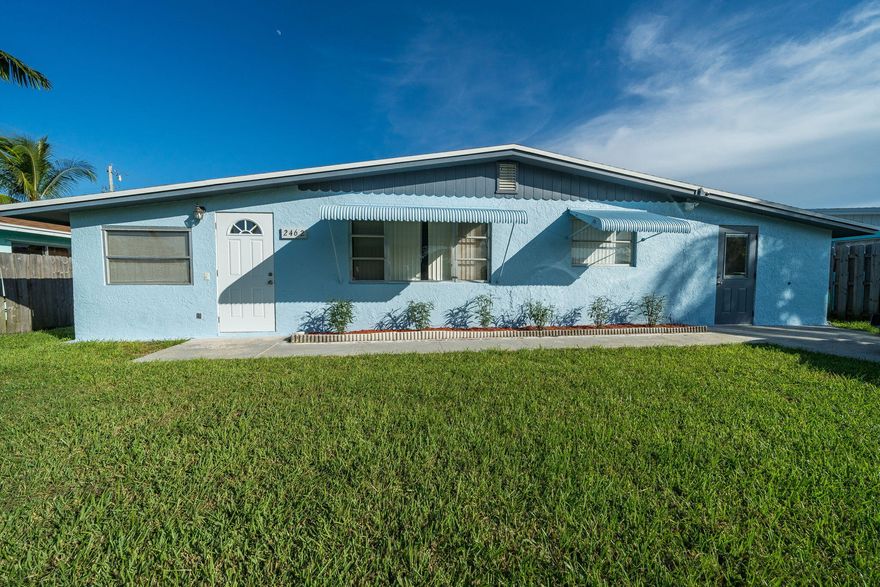 Make this adorable, mid century, cbs home, 
 your own little piece of Florida paradise.  It's centrally located in popular Coral Gardens subdivision in the heart of Stuart near beaches and boat ramp.  No HOA so don't pay storage fees! Bring your truck, boat, motorcycle or RV. This home features  a newly renovated bathroom, a tankless hot water heater and plumbing for gas appliances. The second bedroom was previously two bedrooms and could be converted back.  There's an entry door and plenty of room in the master to convert the half bath to a full cabana bath. It's the lowest priced home in Coral Gardens! Come put your personal touches on this home and make it your own.