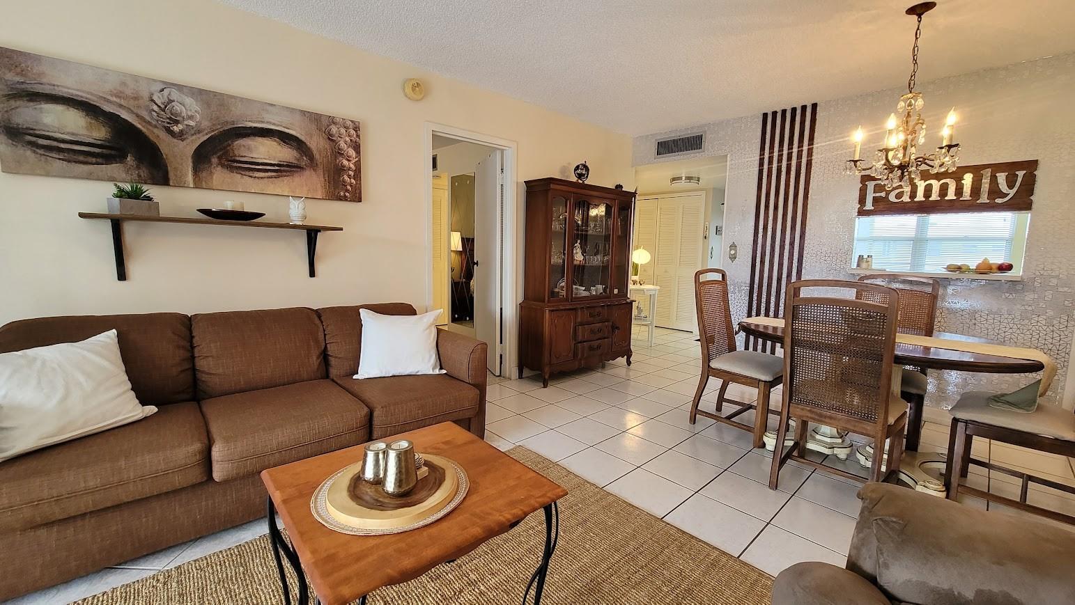 : Welcome to your perfect retreat in this charming 1-bedroom, 1-bath fully furnished condo, nestled within a vibrant
55+ community. This inviting home boasts a spacious layout, featuring a comfortable living area that seamlessly
flows into a cozy dining space. The bedroom offers plenty of natural light and is designed for relaxation and comfort.
Enjoy beautiful views of the sparkling pool from your private balcony, perfect for morning coffee or evening
relaxation. The active association provides numerous opportunities for social engagement and activitie. This wellmaintained condo is situated in an ideal location, has easy access to shopping, dining, and recreational options,
making it convenient for your daily needs. Don't miss the opportunity to make this lovely condo your new home