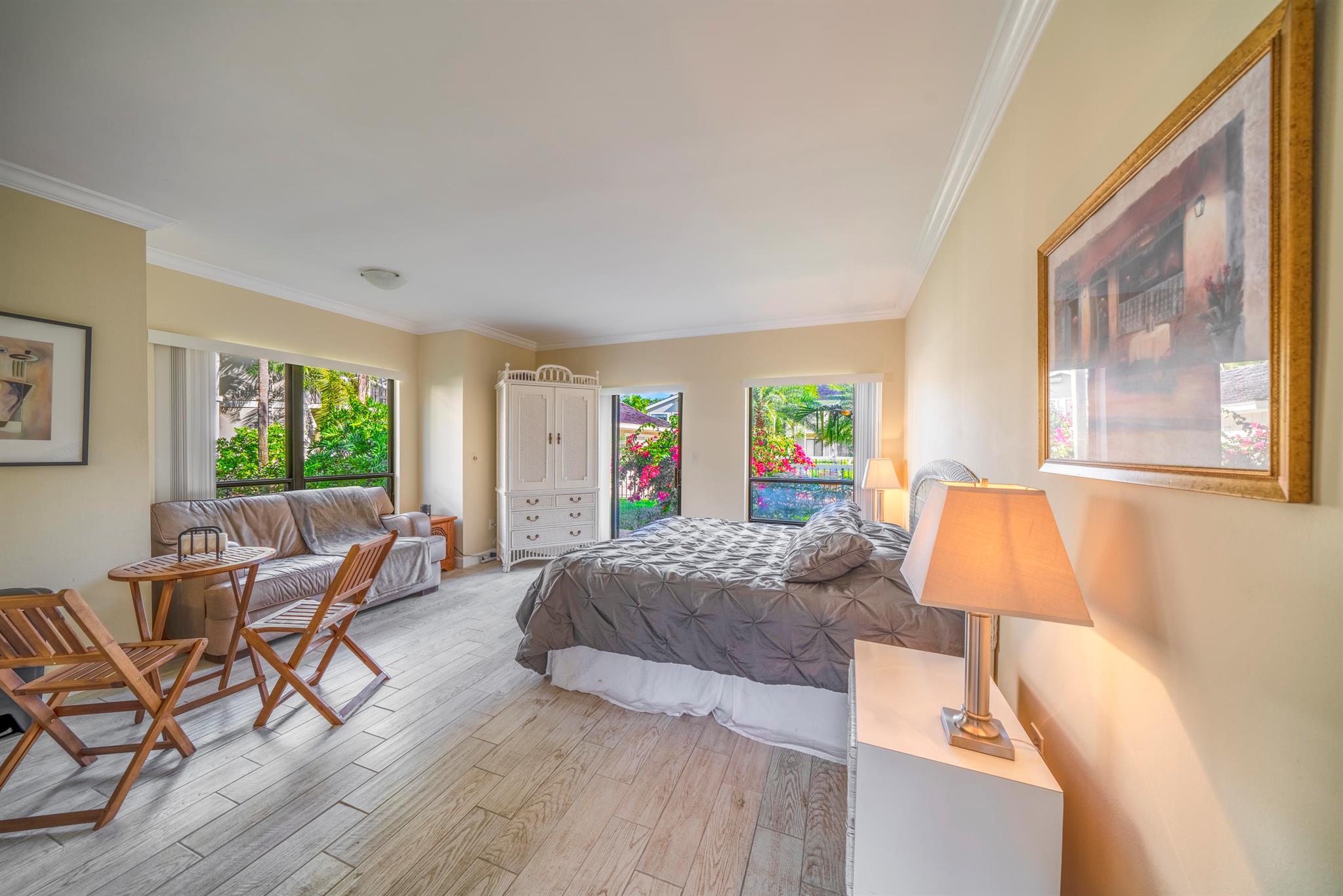 Available immediately for the off season at $1,350 per month and for the season at $3,500 per month for a minimum of 6 months. This turnkey studio apartment is conveniently located on the ground floor, with a view of the community pool and within walking distance to the tennis courts. They are also close to the East gate at Palm Beach Polo & Country Club. The apartments have been nicely furnished and come equipped with a washer and dryer. Additionally, they are ideally situated near an array of upscale shops and restaurants. They are also located within moments of WEF and Global Dressage, making them a perfect choice for horse enthusiasts or those attending equestrian events.