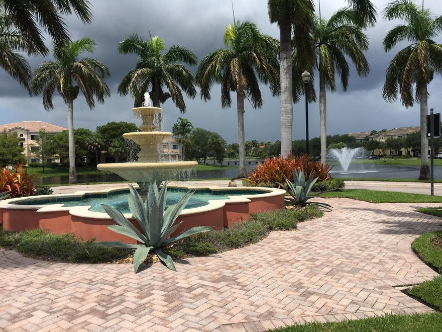 TRANQUIL WATER VIEW thru treeline! Immaculate 1BR/1BA Condo w/Newer Appliances. Spacious BR/walk-in closet. 3rd Flr Corner Unit w/Large Screened Balcony. Washer/Dryer off Kitchen. Smart TV, Bed, Nightstands, Armoire & Fold-down Desk can stay. Terrific Location near Trendy Gardens Mall, Downtown At Gardens,I-95/Turnpike, & short hop to PBI Airport. San Matera is well-known for their resort-style amenities, including Tennis, Pool, Spa, Steam Room, Sauna, & Fitness Center (w/Racquetball court). Assoc. Requires: Min. Credit Score of 630, Appl.Fee $100. Refundable BLDG. Sec. Dep. $500. (Refunded/End of Lease).Landlord requests Letter from Previous Landlord with Contract to Lease. No Storage Access, No Pets, No Smoking. There is no elevator, so you can get your steps in, to this 3rd Flr Unit!