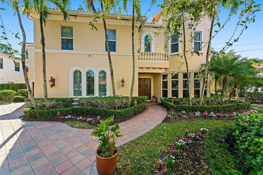 Enjoy the best in luxury living without the high costs of a golf club community.  San Michele is a 90 home luxury community located in the heart of Palm Beach Gardens with 24/7 manned and gated security, two lighted tennis courts, a community pool, playground, fitness center, and clubhouse.  This home boasts a huge first floor primary suite with separate his/hers bathrooms.  One guest suite also occupies the first floor.  The 2nd level has four bedrooms plus a theatre room and loft area.  Call today to arrange a private showing of this unique and special property.
