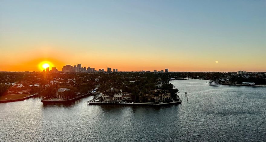 Experience coastal elegance in this luxury corner PH with 10ft ceilings, directly on the east side of the Intracoastal Waterway and just one block from the beach. Three balconies provide mesmerizing water views, breathtaking sunrises and sunsets, and an endless parade of boats. Your journey begins with a secure elevator granting exclusive unit access. Gutted & redesigned by owners and a professional designer, achieving a stylish & functional space that surpasses modern expectations. A boutique building of 16 units (2 per floor) appreciates a unique sense of privacy with only a few year-round residents. Secure garage parking with 2 deeded spaces, a large storage room, and a downstairs guest suite for friends & family. This is not just a home—it's a sanctuary where luxury meets lifestyle.