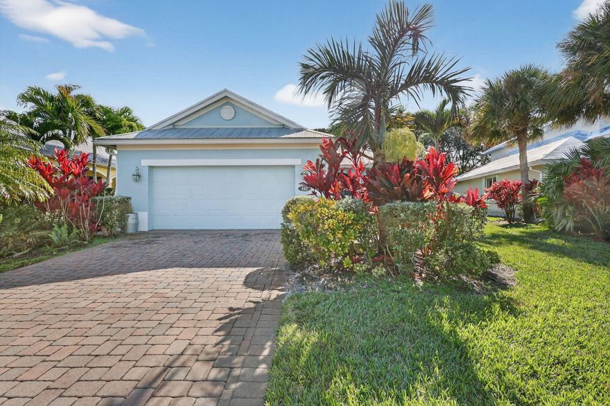 Welcome to this beautifully maintained 2-bedroom plus den, 2-bath home located in the desirable gated community of Serenoa. Built in 2014, this CBS, metal-roof home offers modern comfort, energy efficiency, and true peace of mind with hurricane-impact protection and a whole-house generator. Step inside to a bright, open floor plan featuring vaulted ceilings, spacious living and dining areas, and a versatile den perfect for an office, guest room, or hobby space. The kitchen offers plenty of storage and modern appliances. The primary suite includes a walk-in closet and a private bath, while the split-bedroom layout ensures comfort and privacy for guests. Enjoy Florida living year-round on the screened-in porch, overlooking a peaceful, private, well-kept yard. This home is a must-see!!