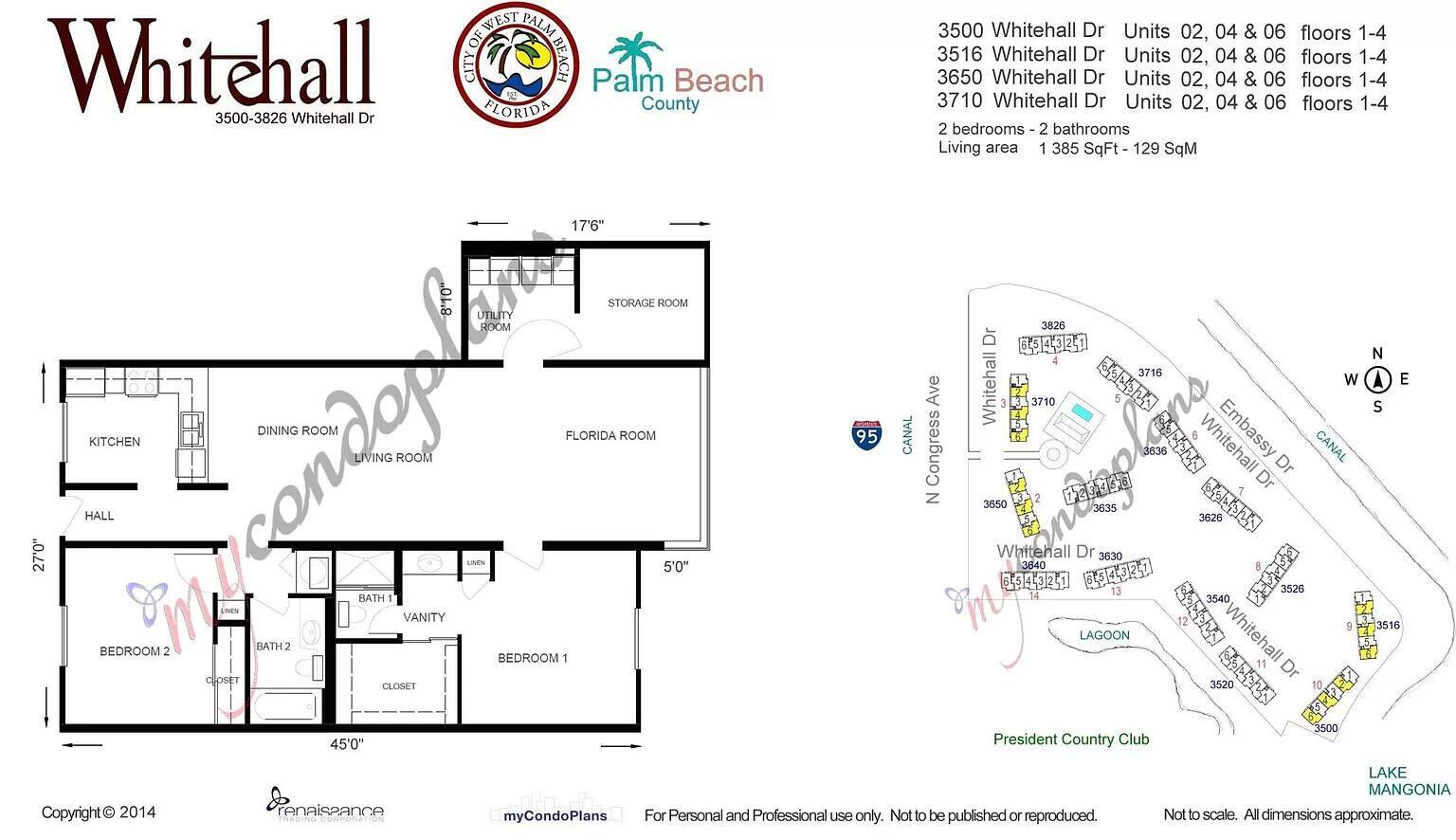 WHITEHALL CONDO OF THE LANDS OF THE PRESIDENT - Residential Lease