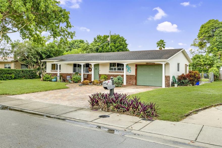 Live East in Deerfield Beach! Large lot and lots of curb appeal to this delightful single family home. Ideal situation for a first time home buyer. Charm and character throughout this 3 bed 2 bath home, butcher block countertops and enough room to add a pool! Impact windows, added in 2021 a new A/C with clean ducts along with transferable service agreement and an updated electrical panel. Showings to start at open house on Sunday 11/28/21 from 1:00 - 3:00.