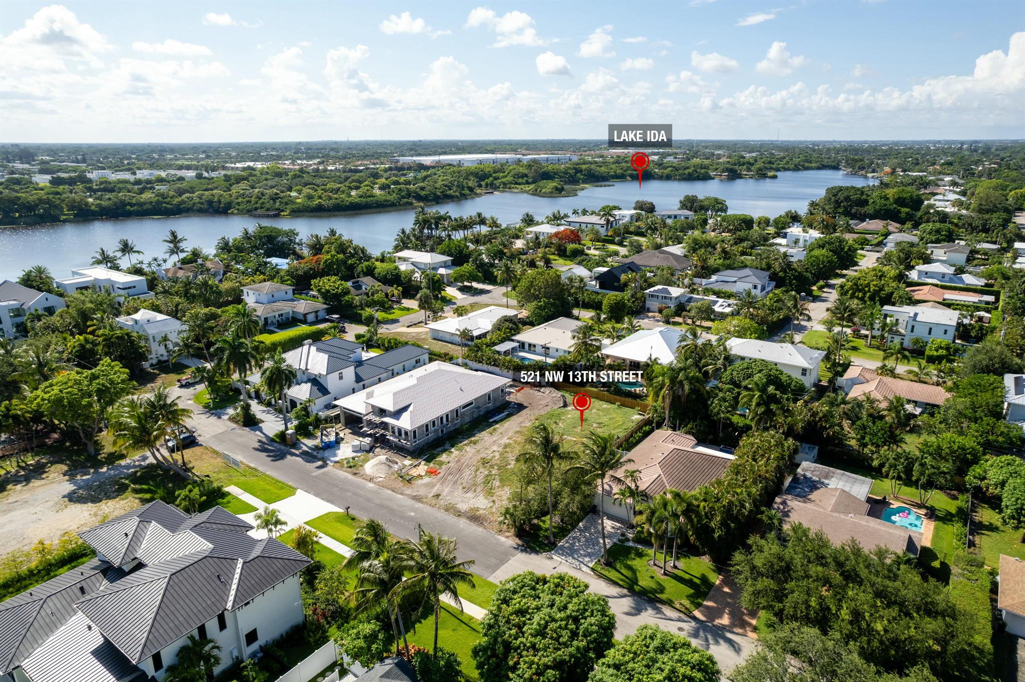 Build Your Dream Home in Sought-After Lake Ida!A great opportunity to own vacant land in the heart of the highly desirable Lake Ida neighborhood, surrounded by beautifully constructed new homes and minutes from the best of Delray Beach. This clear, ready-to-build lot comes with permit-ready architectural plans for a stunning one-story, 3,540-square-foot 4350 square foot overall home featuring four bedrooms plus office/bonus room, four full baths, with a guest powder room and a separate cabana bath. Plenty of room for a pool and covered Loggia on this 10,875 square foot lot.Enjoy the convenience of being just steps from Lake View Park, a tranquil park with a boat launch, play structures, gazebos and picnic area restroom facilities. Lake Ida's is
