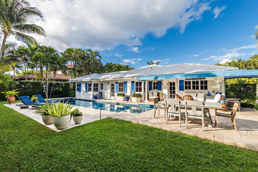 Rare opportunity to come to market! Located on a pristine corner lot, 1198 N Ocean Blvd is a Bermuda Style home with 3 bedrooms and a den / 3 bathrooms only three properties from the ocean on the North End of the Island. Perfect for entertaining in every way including a gorgeous pool area with outdoor dining space and spacious living room with a fireplace.  This property has privileges at the best oceanfront cabana on the entire island that has access only from its streets residents.