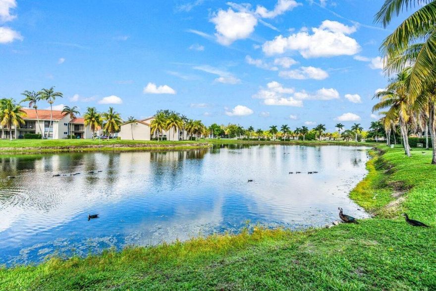 Welcome to Palm Beach Grande! This well-maintained 2 bedroom, 2 bathroom corner condo offers both comfort and convenience in a highly desirable location. Inside, you'll find a spacious layout with tiled living areas, wood cabinetry, granite countertops, and stainless steel appliances. A washer and dryer are included in the unit for everyday ease. Step out onto your private balcony and enjoy peaceful water views, the perfect spot for morning coffee or unwinding in the evening.
Palm Beach Grande residents enjoy a wide range of amenities including a clubhouse, fitness center, swimming pool, tennis courts, basketball, playground, and on-site laundry facilities. The community is centrally located near the Turnpike, Wellington, shopping, dining, and top-rated schools all within close close reach. Investor friendly, can be rented immediately after purchase! quick approval.