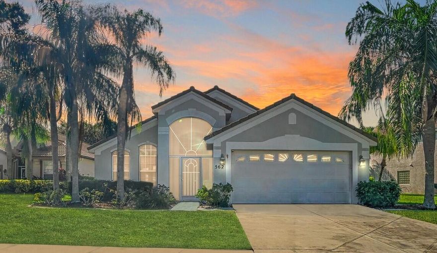 Beautifully updated 3-bedroom, 2-bath home with 2-car garage, located on a quiet cul-de-sac in the highly sought-after community of Lake Charles. This home features diamond-patterned tile flooring throughout, remodeled kitchen with granite countertops, bar seating, and stainless-steel appliances. Both bathrooms have been fully updated with modern vanities, fixtures, and floor-to-ceiling tile. Enjoy a large screened-in patio and a rare oversized private backyard. Just steps away from the newly renovated clubhouse with Olympic-sized pool, hot tub, pickleball, tennis, basketball courts, and playground. Lake Charles offers 24-hour gated security and is close to shopping, dining, golf, and the NY Mets spring training facility.