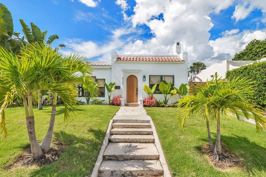 1920's Mediterranean Oasis. Tucked away in one of the best pockets of Historic Old Northwood, this 1924 Spanish Bungalow oozes charm from every corner. With a painstaking 2022/2023 gut renovation, this 2 bedroom plus den home is the perfect fusion of modern convenience and historic aesthetic. This beautifully restored residence features light drenched living spaces, an original wood burning fireplace, brand new chefs kitchen with natural gas appliances, a 2023 resort style saltwater pool, high-end custom Zellige tile from Bedrosians and beautiful wide plank flooring throughout. Other notable improvements are a 2018 roof, hurricane impact glass, brand new gas line and meter, updated plumbing, 2022 air conditioning and a complete overhaul of designer landscaping. Truly turnkey.