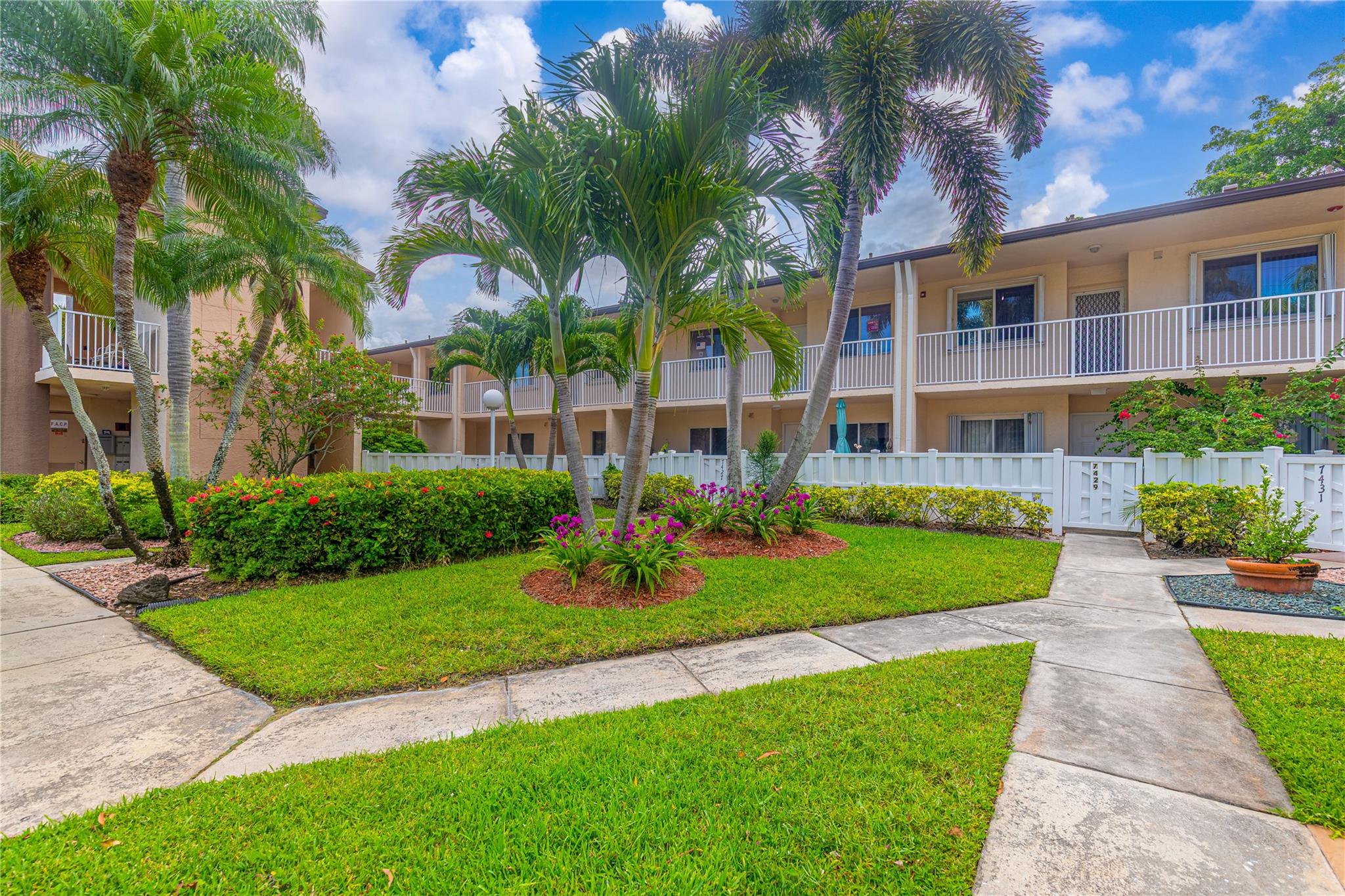 Rare Gardenia Model in Devon! This unique condo is located in a two-story building with the convenience of an elevator. Step inside to vaulted ceilings that bring character and charm, making this home feel spacious and inviting. Lovingly maintained by the same owner for over 25 years, this unit is a blank canvas, ready for your personal touch. Kings Point clubhouse has been paid in full—giving you access to world-class amenities! Enjoy courtesy buses, a renovated clubhouse filled with clubs and activities, heated pools, and a 1,000-seat theater hosting shows and movies. Cable, internet, and more are included with the maintenance fees. Devon is an active 55+ community where at least one resident must be 55 or older. Come discover resort-style living in the heart of Tamarac!