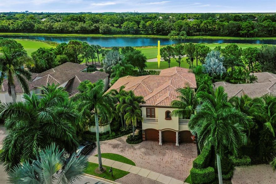 Beautiful 5BR/5.5BA,office,loft, bonus room and 3 car garage located in desirable Via Verde subdivision in Mirasol Country Club Community. This welcoming expanded Genovese model offers marble &  hard wood floors with stunning panoramic golf course and lake views. Golf or Sport membership available. Asnt you enter this home, you are captivated by the peaceful views and the inviting newly renovated outdoor paradise with pool, spa, summer kitchen & spacious yard. The sunlit open floor plan with intimate & casual spaces that flow from room to room. The study is situated for privacy and well appointed. The Master bedroom suite offers, hardwood floors, 2 generous closets, linen closet, relaxing master and in the bedroom, beautiful windows overlooking the lush outdoor paradise. The first floor guest suite is situated for privacy, stunning private view and bath that allows for access to the patio. The second level ha a bright spacious loft, 10 by 18 bonus room, 3-bedroom suites, each with private baths and walk in closets. This home has 2 Tesla chargers in the garage. Enjoy the lifestyle at Mirasol Country Club with two champion golf courses, state of the art practice range and facilities, 15 clay tennis courts, new full-service spa, aquatics center with three pools, fitness center, family sports complex, newly renovated clubhouse with upscale and casual dining , walking and biking trails surrounded  by lush landscaping, special interest clubs and ear-round social events.