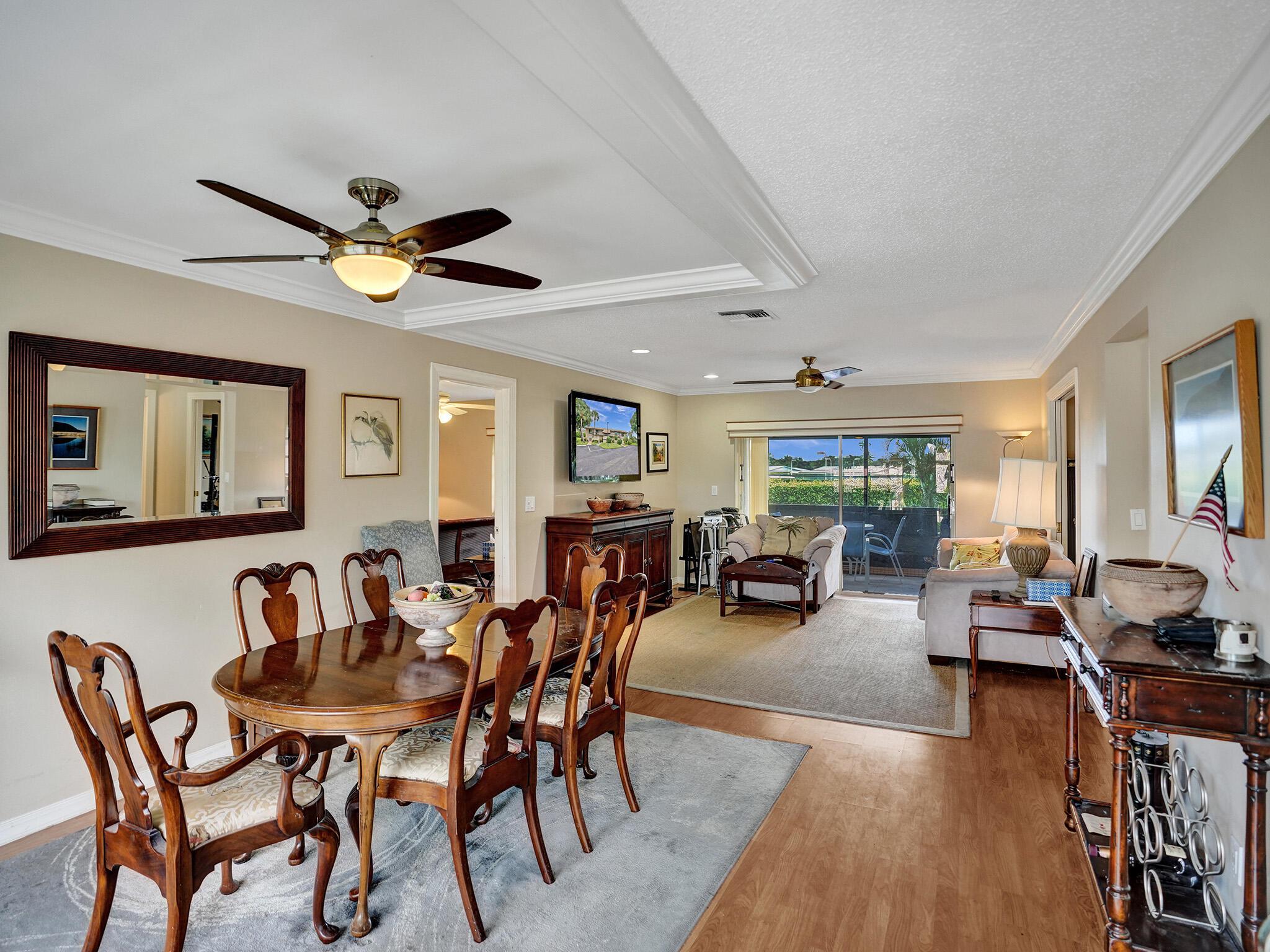 55+ Seasonal Rental. Minimum 4 mths per Association. 2nd Floor Corner 2/2 with Wonderful Garden View (no back neighbors)! Newer AC 2022, HWH July 2024, Refrigerator 2024, Microwave 2025, W/D less than 2 yrs., Eat-in Breakfast Area. Open Great Room and Dining Room. Large Screen Covered Patio! Accordion Shutters. Step in Shower in Main Bedroom which includes a Walk-in Closet. Rent includes Cable, HBO & DVR, Internet, Water and all the amenities you can imagine! full-size stackable washer and dryer. Please note: this is a 55+ community with a No Pet or Commercial Vehicles permitted, per association rules. No income or credit minimums. Close to the infamous Atlantic Ave. Downtown Delray, Turnpike, I-95, shopping, restaurants, airports, and BEACHES!! Association replaced Roof on building 2012