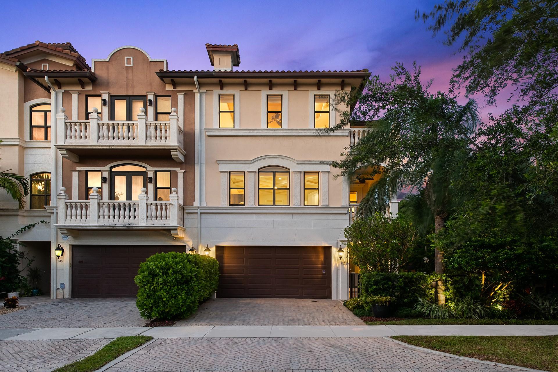 Located on NE 2nd Street in the tree-lined neighborhood of Victoria Park, find the perfect balance of traditional elegance, spacious rooms, smart home features & fantastic outdoor comforts. This grand 2011 tri-level corner home offers a direct access 2 car garage, with one bedroom per floor, plus an elevator to move with ease. Find seemless flow from the bedrooms to either a patio or balcony, with the first-floor suite flaunting French doors extending to the outdoor haven. Design details such as solid wood doors, Crown moldings, coffered ceiling beams set the tone for style and grace. Built with impact windows and doors to the highest construction standards. No HOA. Eastern/Southern exposures. Live close to Las Olas and the ocean in a serene pocket of Victoria Park!