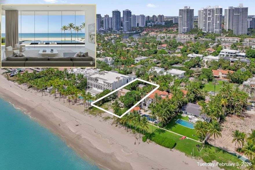 Secure your legacy in Florida's most exclusive beachfront enclave. 625 Ocean Blvd presents a rare luxury redevelopment opportunity on a sprawling 27,900 SF waterfront lot featuring 100 linear feet of direct ocean frontage with unobstructed Atlantic Ocean views.

Experience the height of coastal serenity in the town of Golden Beach. This prestigious community ensures a tranquil atmosphere defined by absolute discretion and the rhythmic sounds of the tide. Indulge in the ultimate luxury of a private beach as your backyard, where the vast horizon is your only neighbor and panoramic vistas are preserved by the neighborhood's intimate, residential character.

This is an invitation to design a bespoke modern masterpiece on an expansive Atlantic canvas. Reimagine. Rebuild. Rule the coast.