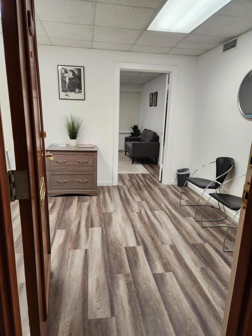 Beautifully furnished, two room office, with all utilities included. Located in downtown West Palm Beach, walking distance to everything. Office includes high speed internet, new A/C system, all furnighings, and available monthly parking at city garage one block away. Agent is owner and property is very easy to show. Flexible lease terms.
