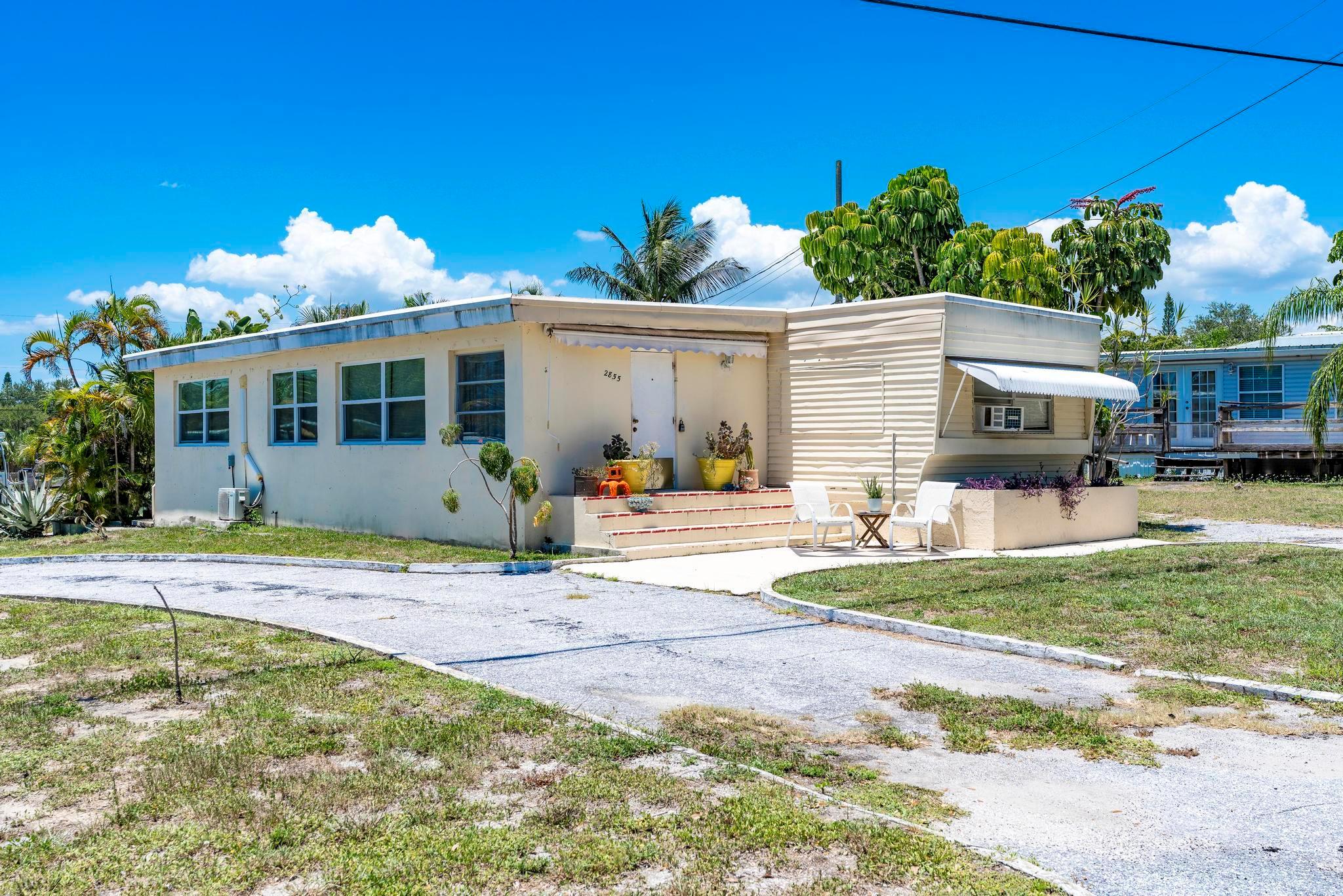 Added note 8/4/25: There are tenants in place. Lease contract until October 1 2025. NO HOA, NO LOT RENT. 3 bed 2 bath in quiet neighborhood and CENTRAL location. Close to multiple shopping plazas and about 1 mile from I-95. Minutes from the beach and in between Palm Beach Gardens, West Palm Beach, and North Palm Beach. You OWN the land in this neighborhood. Good Parking and Fenced Back yard. Makes a great investment property great location, size, and price. Good roof. Mini split, Appliances, South Side Impact windows, Flooring, Fence all July 2023 or newer. Washer/Dryer hook-ups. (Washer Dryer not included)