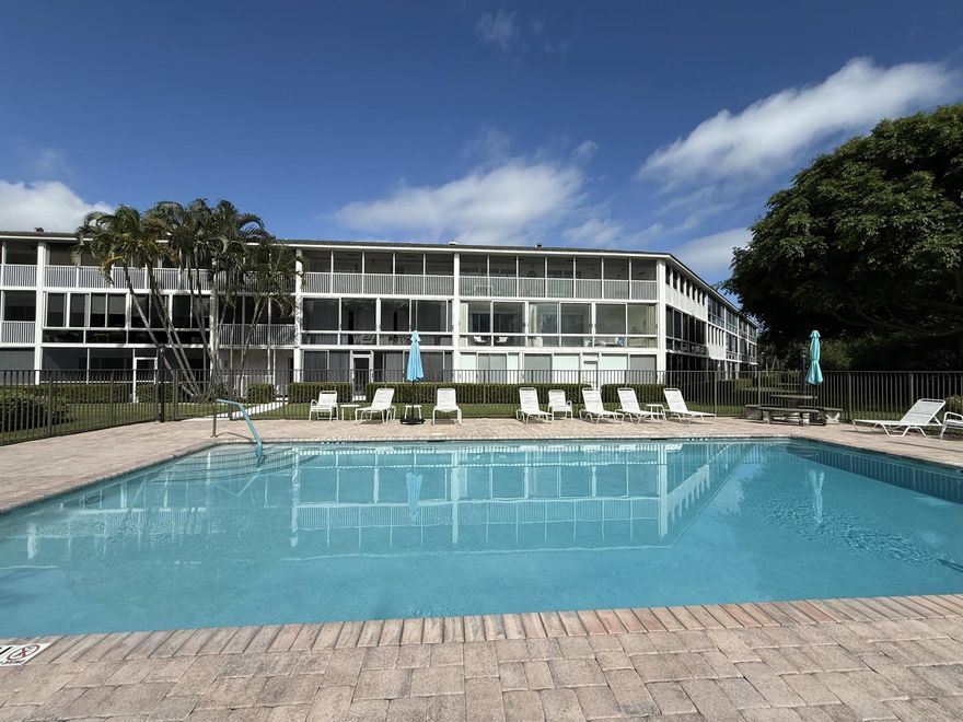 Welcome to The Greenbrier in Juno Beach - the very first condominium built in this charming seaside town. Just steps from the beach, it's the perfect Florida escape this winter!Set across from a peaceful lake, the community offers a sparkling pool, grill area, and a relaxed coastal atmosphere.This spacious 2-bedroom, 2-bathroom condo sits on the 3rd floor with the convenience of an elevator. A large screened-in sun porch invites you to savor the ocean breeze and the soothing sounds of the waves. Primary BR has a queen bed and 2nd BR has twin trundle that pulls out to a queen and can also be split.Ideally located, you'll be close to the best of Juno Beach, Palm Beach Gardens, North Palm Beach, and Jupiter--plus just a short drive to explore even more of South Florida's treasures